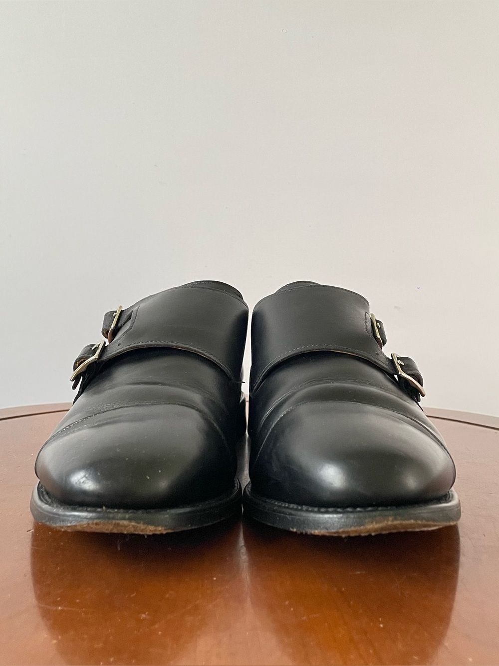 Allen Edmonds Mora Black Leather Double Monk Strap Dress Shoes | US 9.5 - Picture 2 of 8
